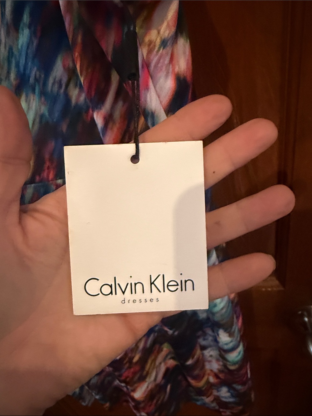 Multicolor Calvin Klein Abstract Print Sleeveless Sheath Dress - Picture 4 of 8